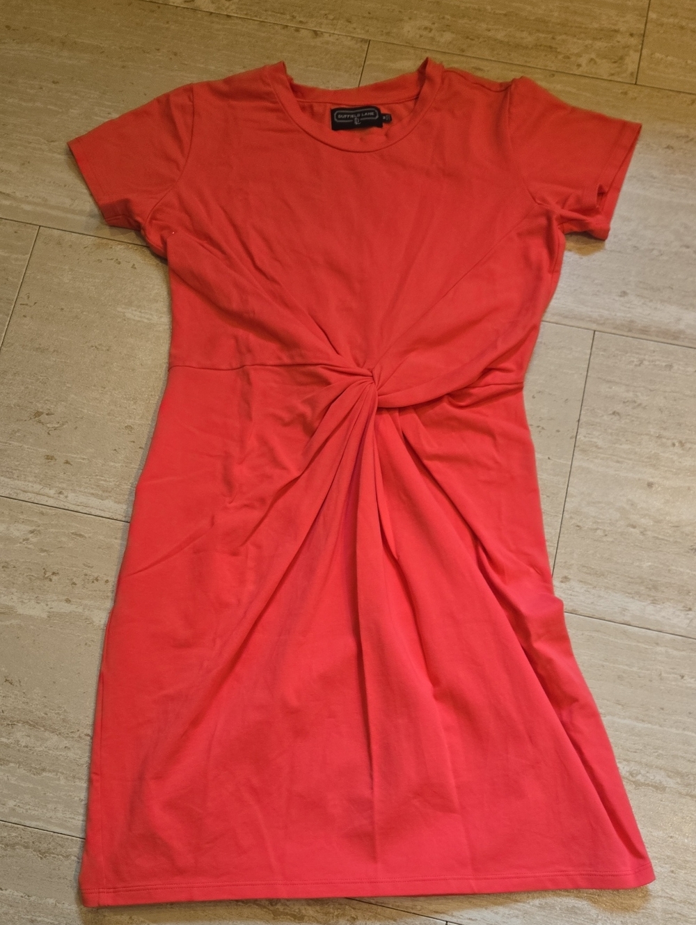 Duffield Lane Coral Pink Twist Front Dress